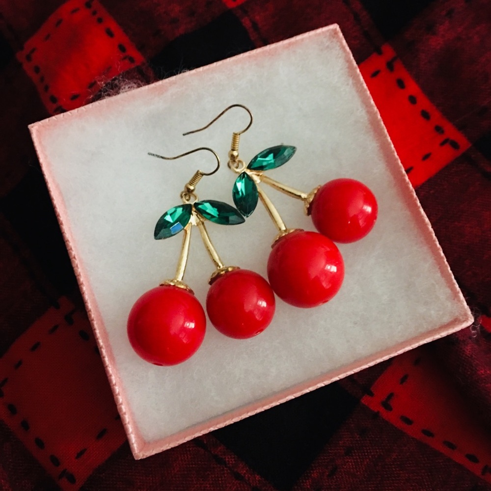 Cherry earrings never worn !